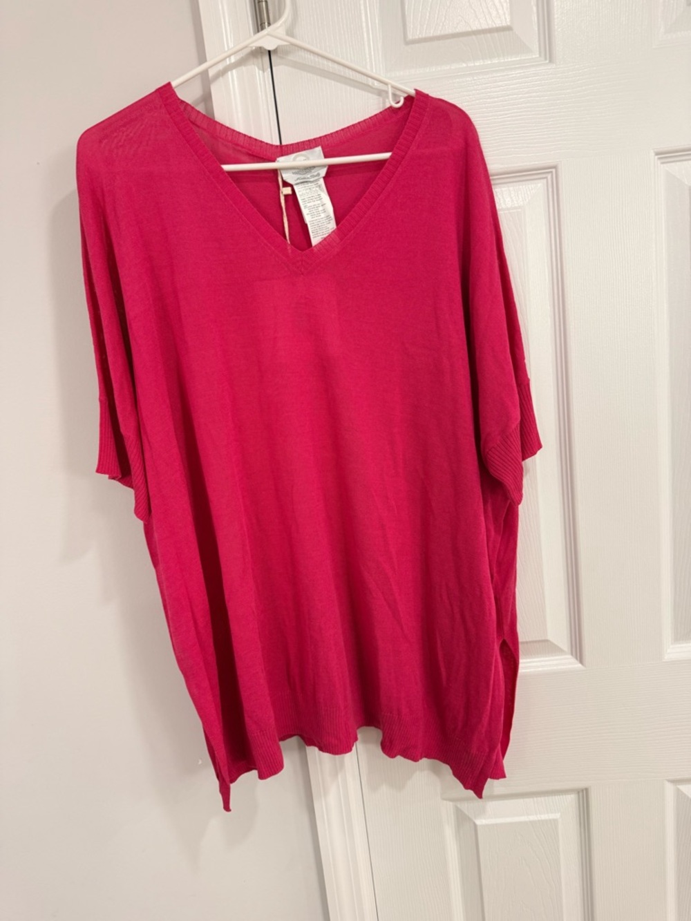 Marina Rinaldi Fuchsia V-Neck Short Sleeve top
